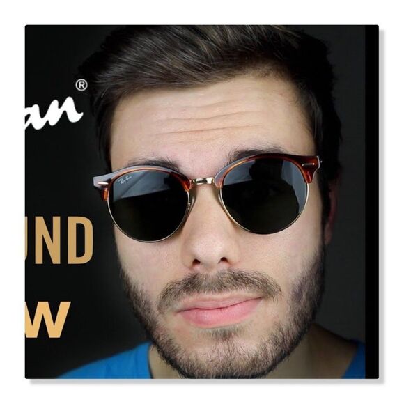 NEW: Ray-Ban 51mm Icons Clubround Phantos Sunglasses in Blue - Picture 3 of 15